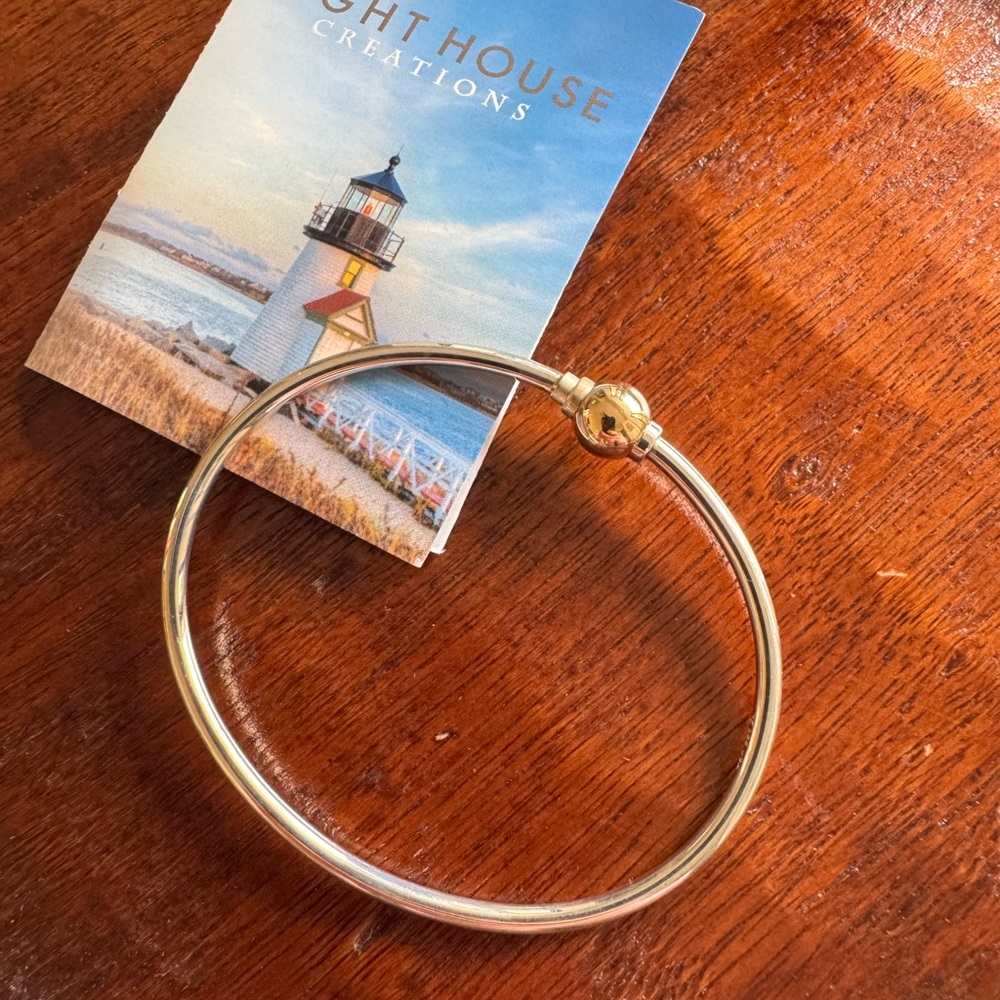 Lighthouse Creations | Cape CodSingle Ball 14k Gold Sterling Silver Ball Bracele